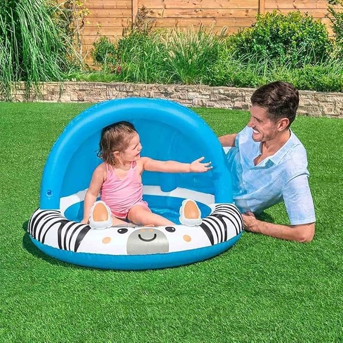 Bestway Safari Fun Inflatable Baby Pool with UV Sunshade by Bestway