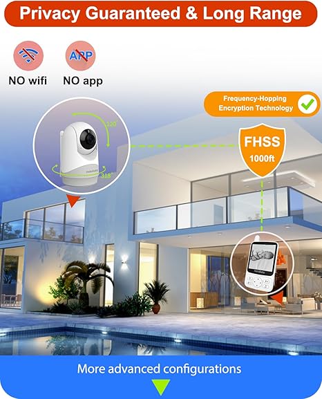 HelloBaby WiFi-Free Baby Monitor with Voice-Activated Night Vision