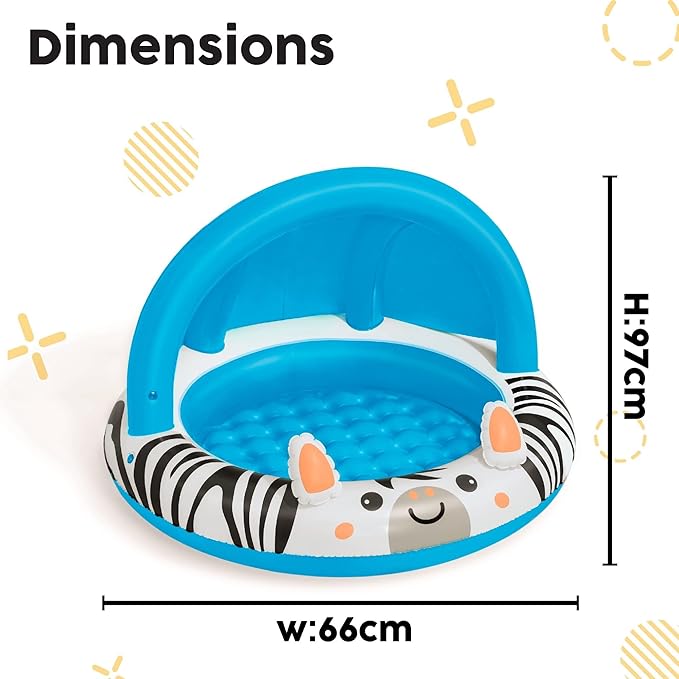Bestway Shaded Baby Pool  Safari Fun