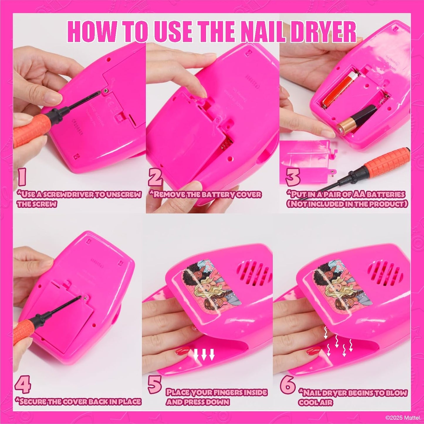 Townley Girl Barbie Peel-Off Nail Polish Set with Dryer by Townley Girl