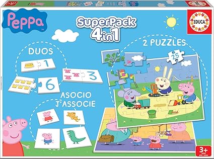 Educa - Peppa Pig SuperPack Multi Games: 4 in 1