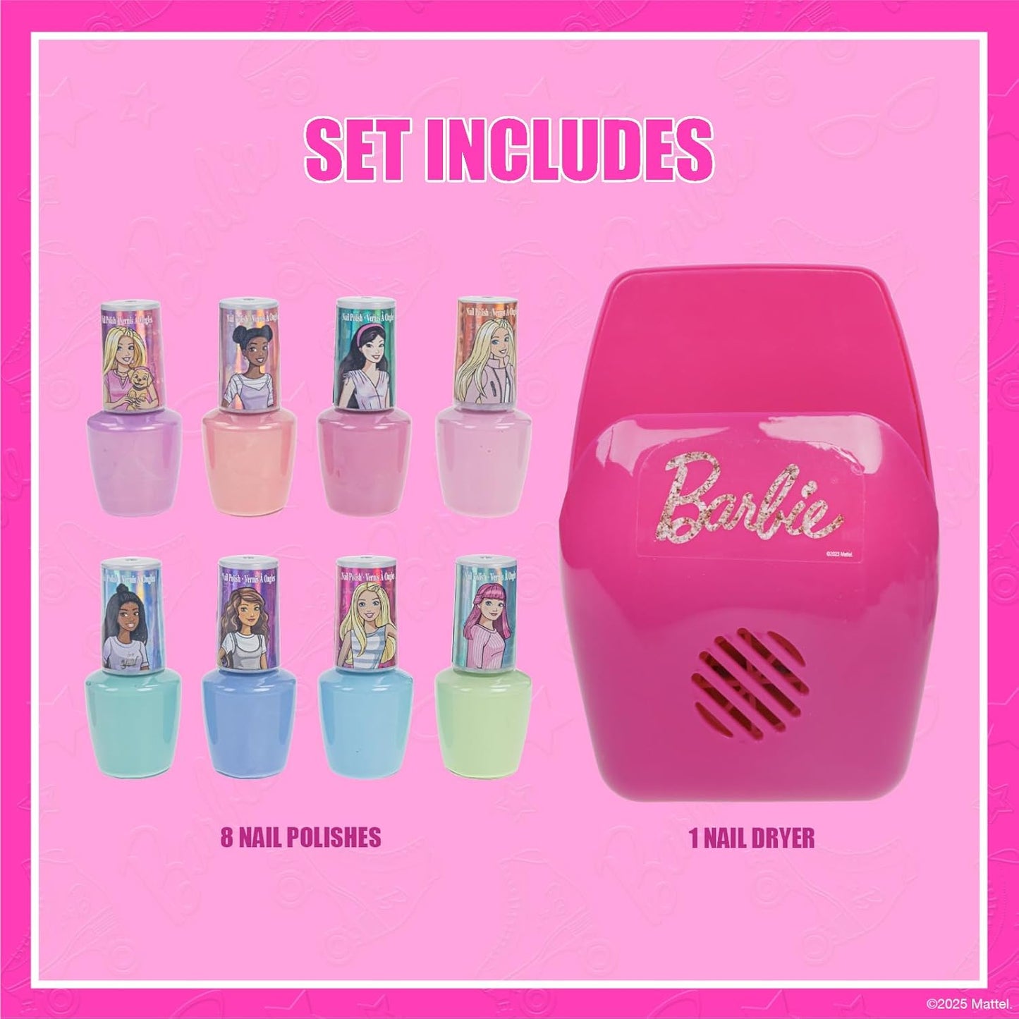 Townley Girl Barbie Peel-Off Nail Polish Set with Dryer by Townley Girl