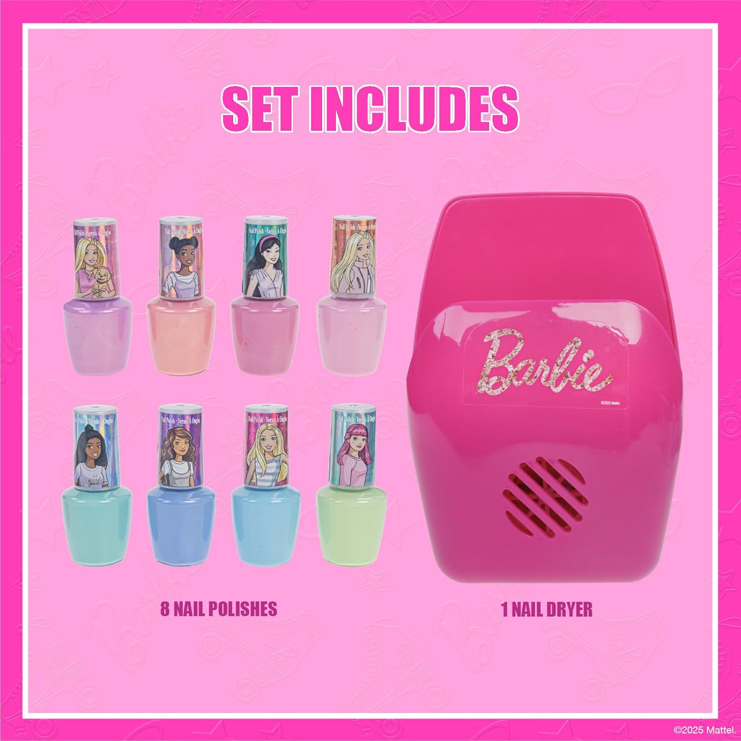 Townley Girl Barbie Peel-Off Nail Polish Set with Dryer by Townley Girl
