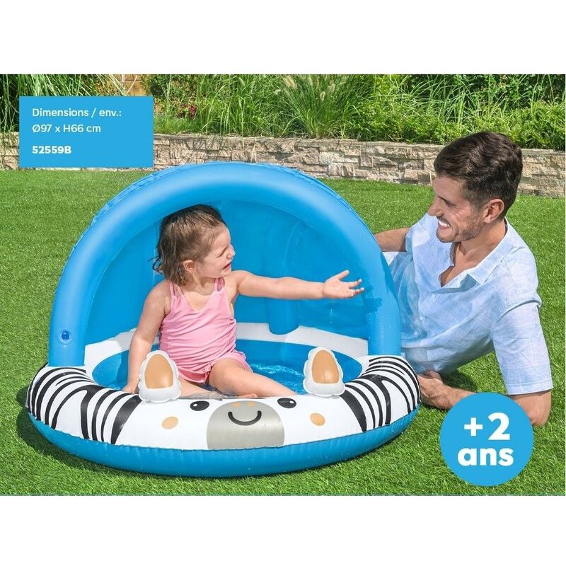 Bestway Safari Fun Inflatable Baby Pool with UV Sunshade by Bestway