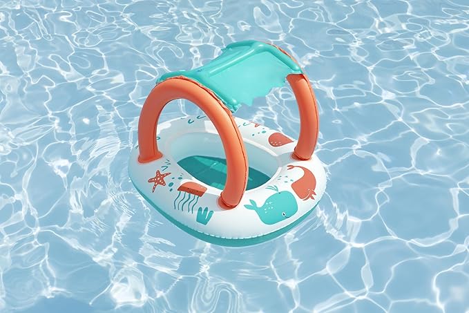 Bestway UV Care Comfort Plush Shaded Baby Boat Sea Animals 84X67cm