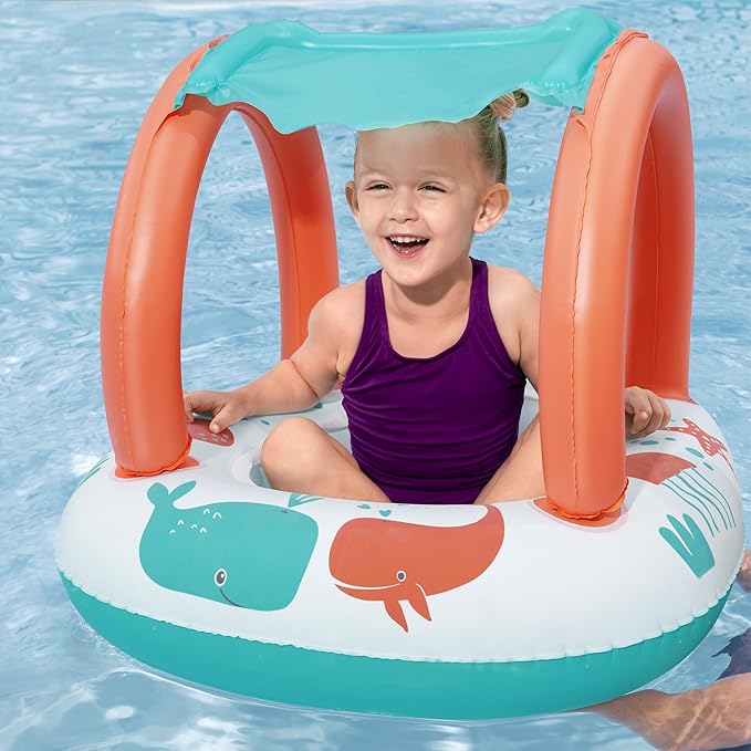 Bestway UV Care Comfort Plush Shaded Baby Boat Sea Animals 84X67cm