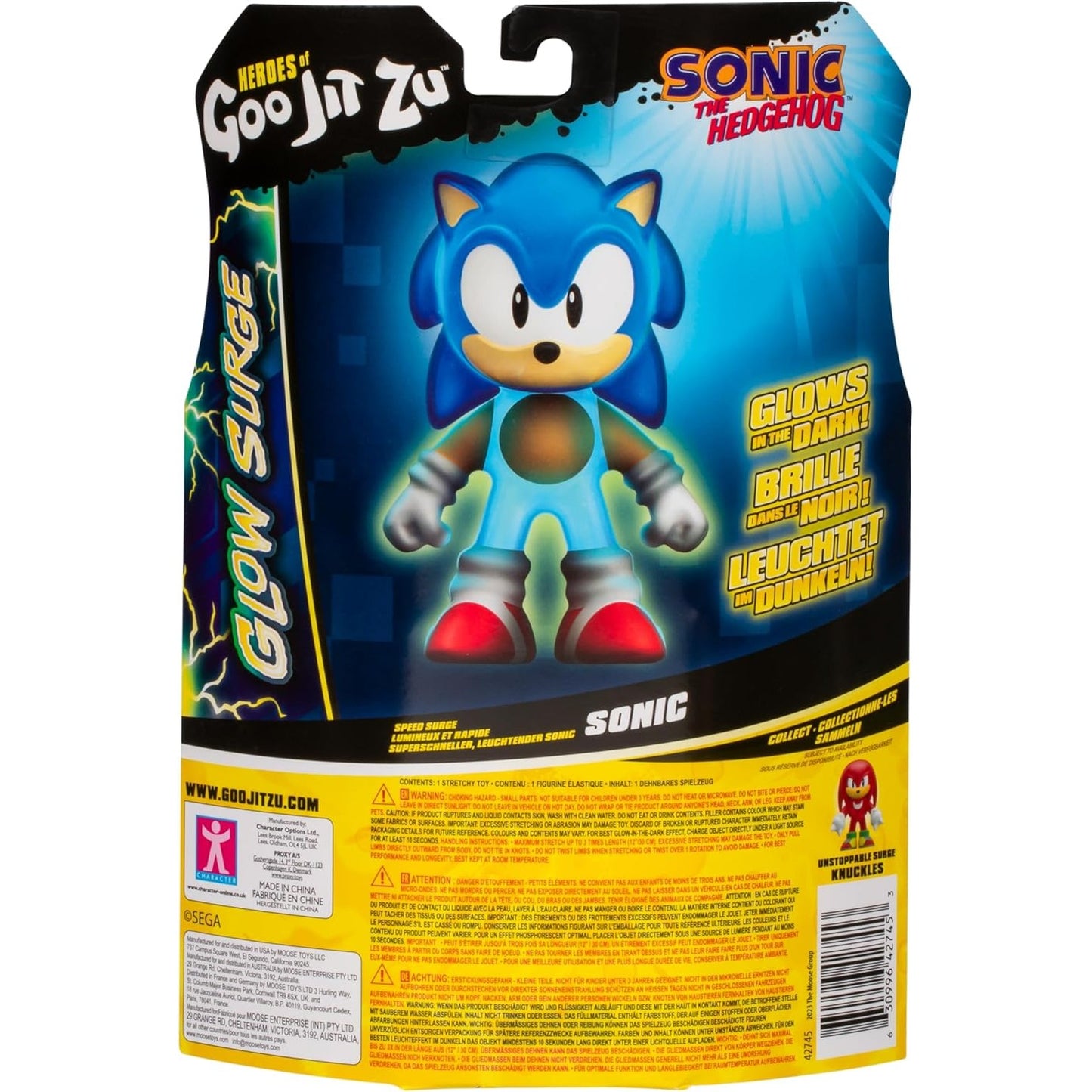 Heroes of Goo Jit Zu Sonic the Hedgehog Glow Surge - Speed Surge Sonic Action Figure by Moose