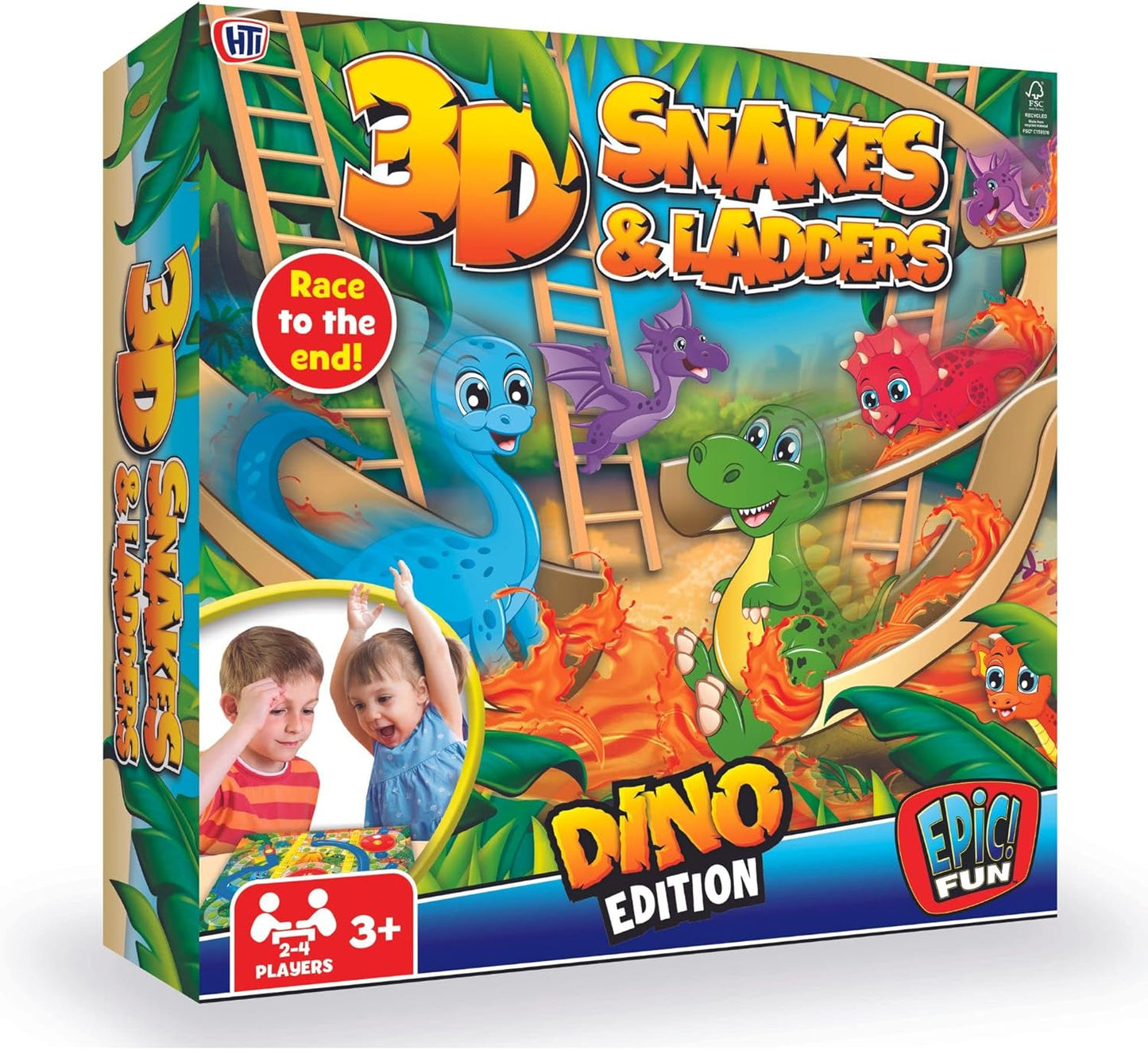 3D Dinosaur Edition Snakes & Ladders