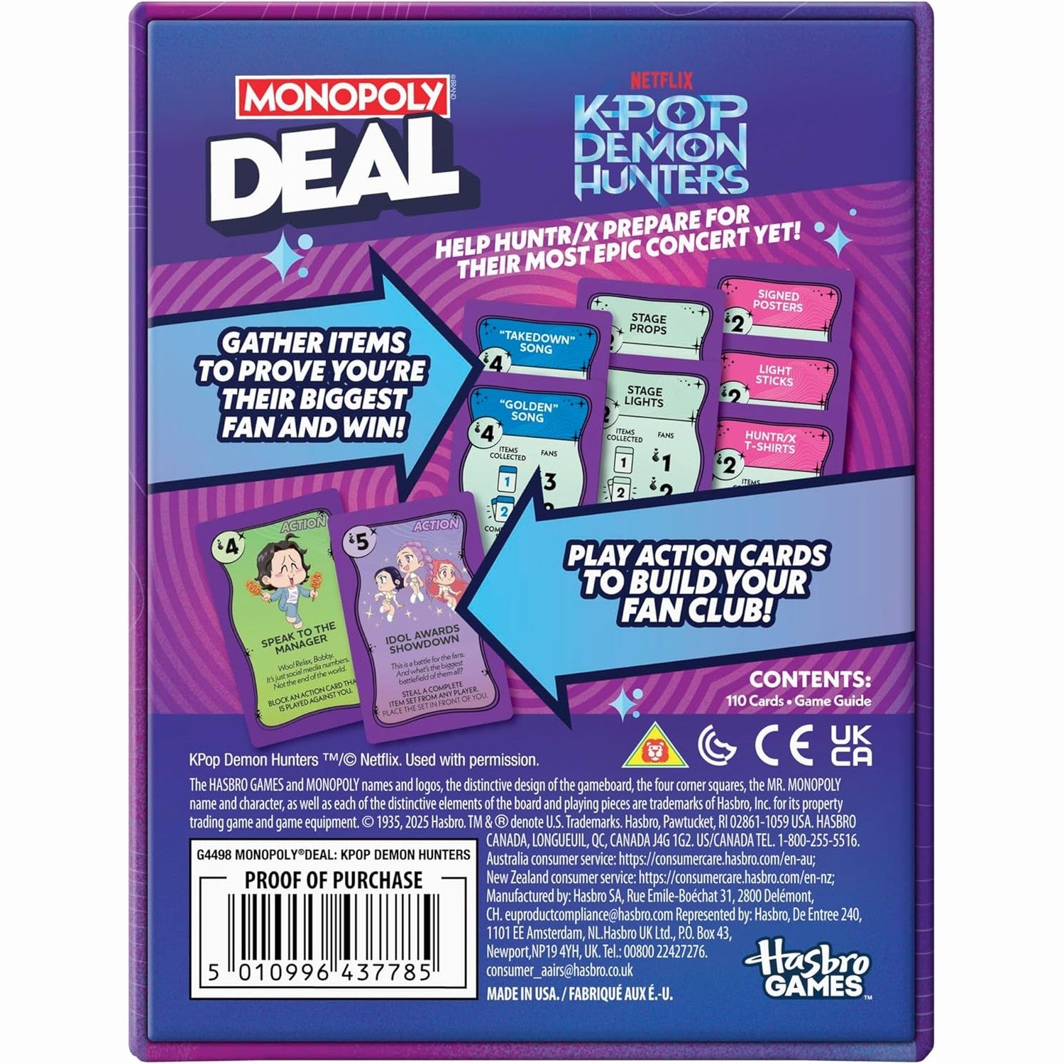 Monopoly Deal: K-Pop Demon Hunters Card Game by Hasbro