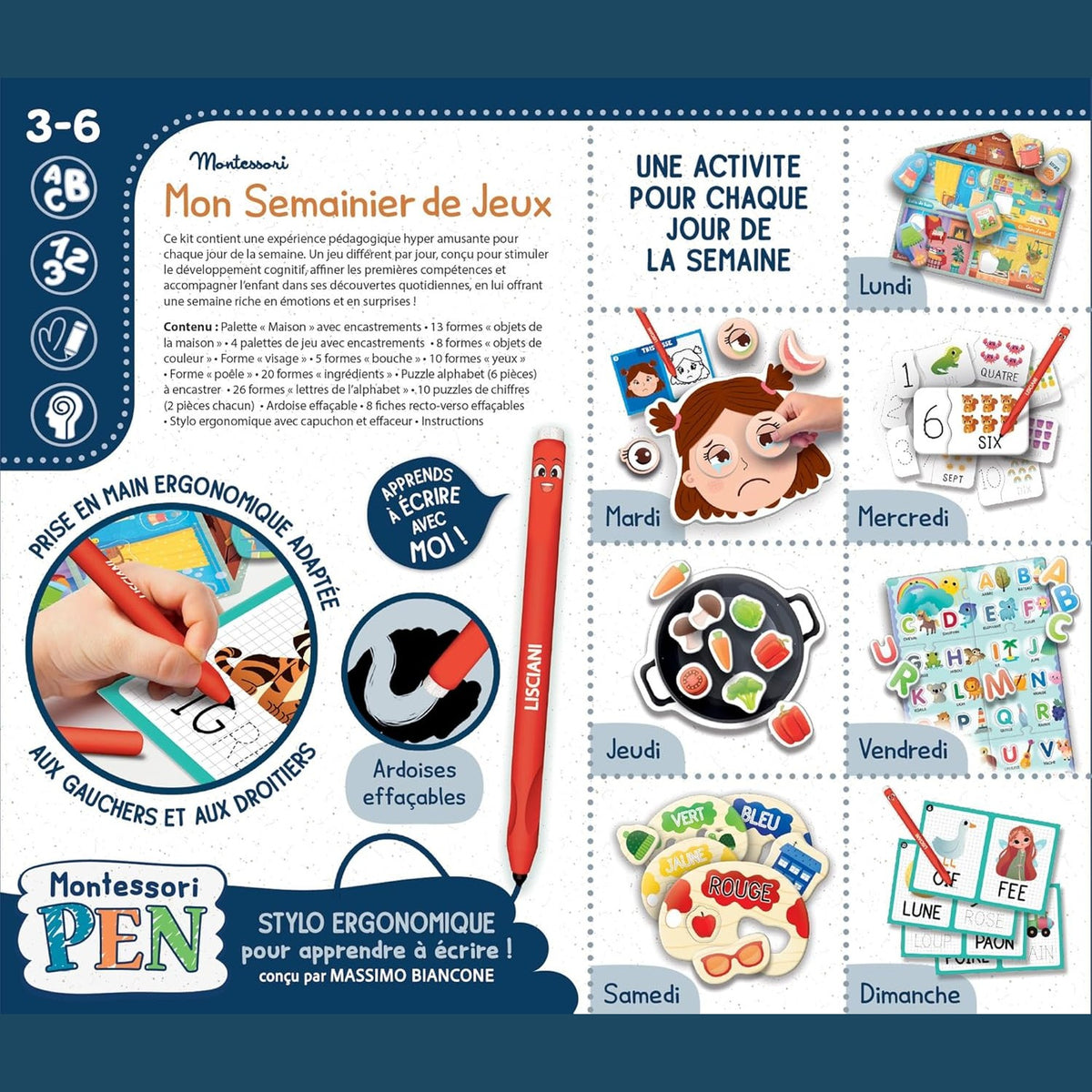 Lisciani Montessori Mon Semainier de Jeux by Lisciani