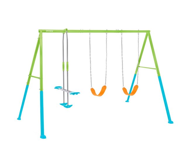 Intex Double Swing Set with Seesaw for Kids by Intex