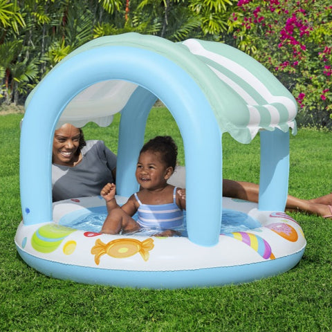 Bestway Sweet Shoppe Shaded Kiddie Inflatable Pool by Bestway