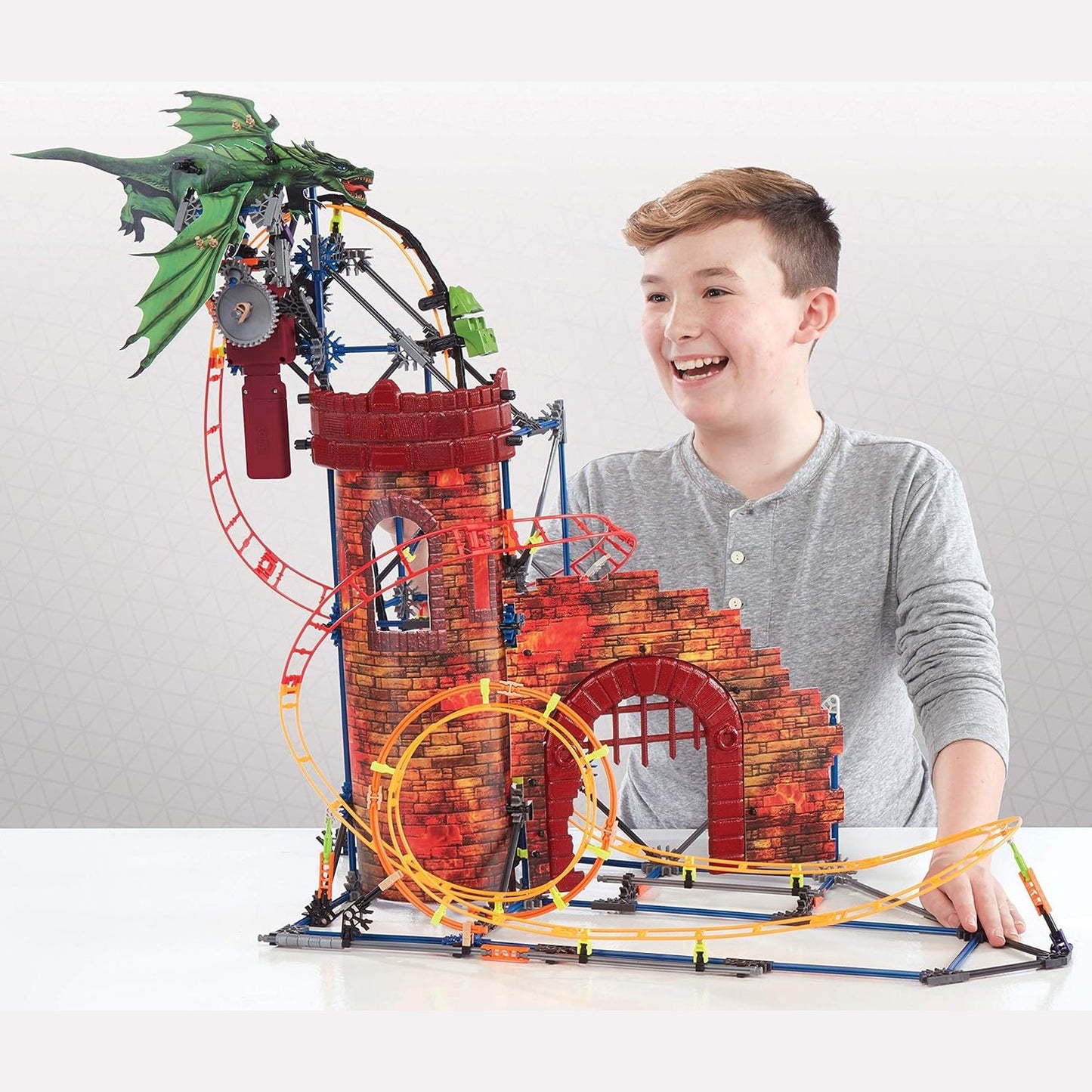 K'NEX Dragon's Revenge Roller Coaster Set, 578 Parts by Basic Fun