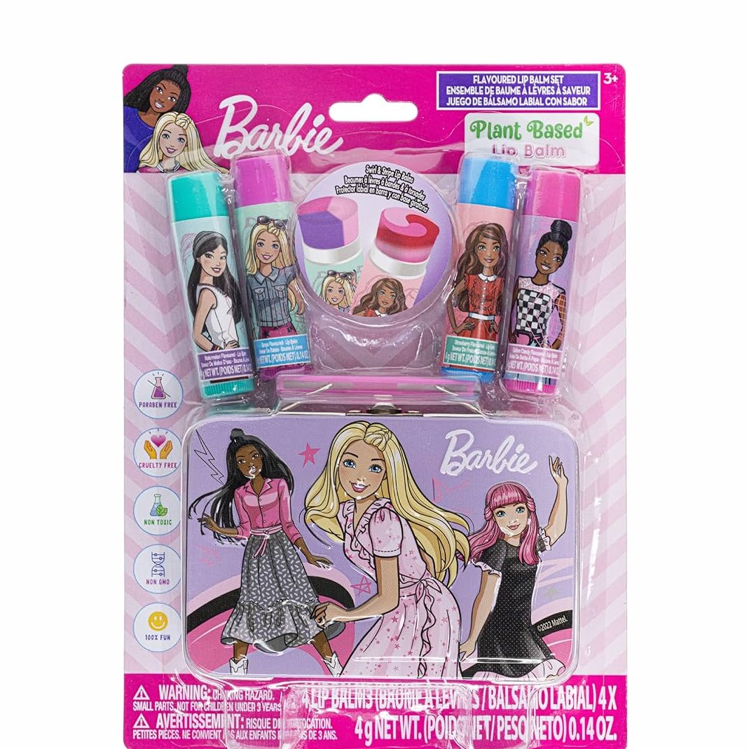 Townley Barbie Swirl Lip Balm with Shaped Tin by Townley Girl