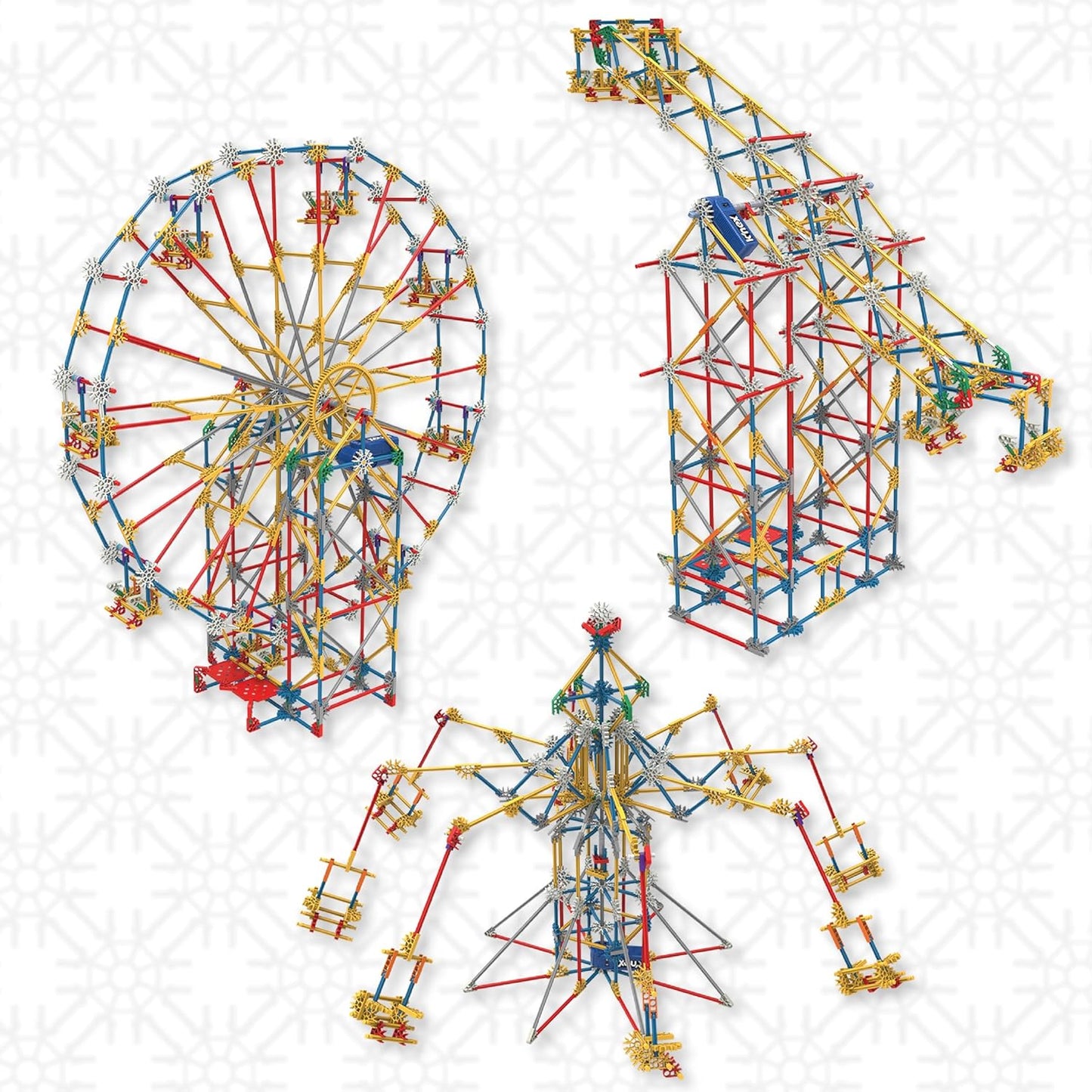 K'Nex Thrill Rides 3-in-1 Amusement Park Set by Basic Fun