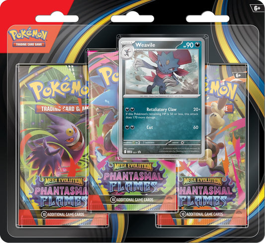 Pokémon TCG: Mega Evolution Phantasmal Flames Triple Pack (Weavile) by The Pokémon Company