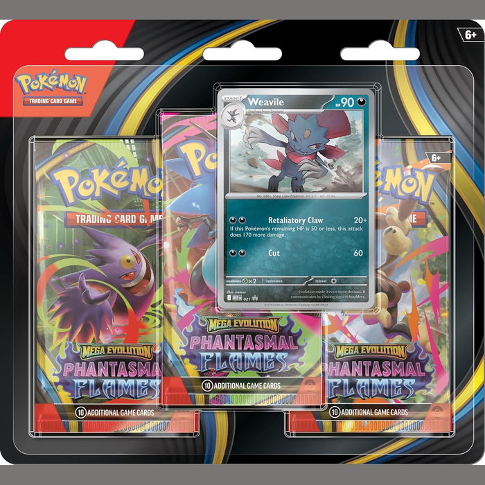 Pokémon TCG: Mega Evolution Phantasmal Flames Triple Pack (Weavile)