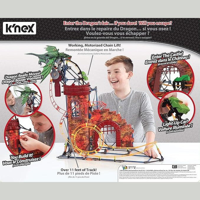 K'NEX Dragon's Revenge Roller Coaster Set, 578 Parts by Basic Fun