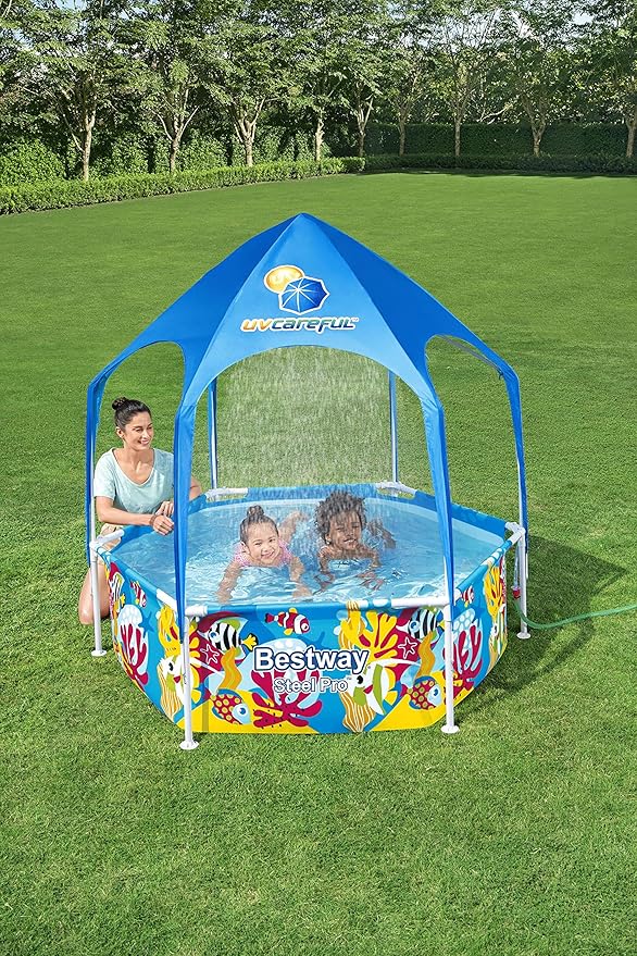 Bestway Steel Pro Above Ground Pool with Sun Shade