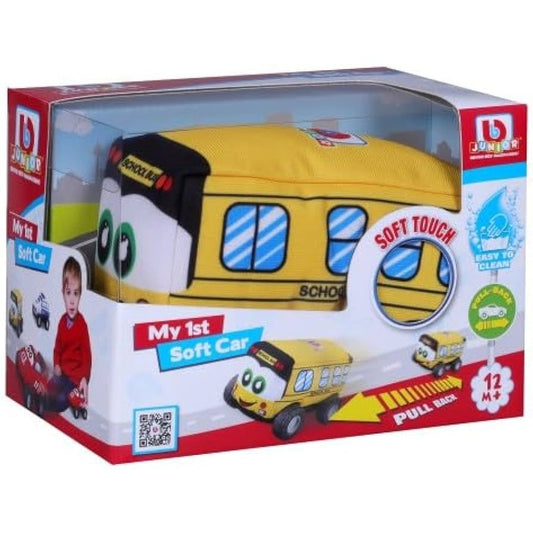 BB Junior My 1st Soft Car School Bus Toy, Yellow by Burago
