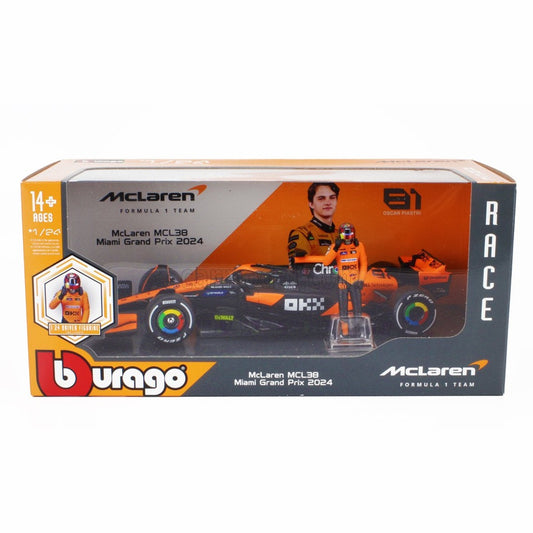 BURAGO 1/24 MCL38 OSCAR PIASTRI #81 WITH HELMET by BURAGO