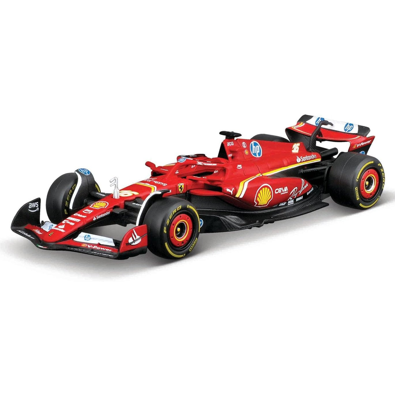 BURAGO RC FORMULA Racing Ferrari SF-24 diecast 1:41 with TRACK by BURAGO