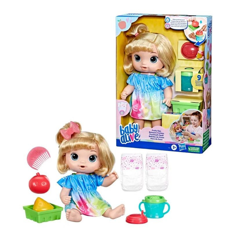 Baby Alive Fruity Sips Doll, Apple, Blonde Hair by Hasbro