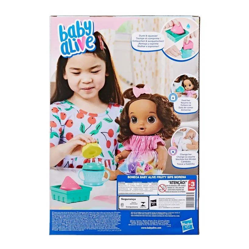 Baby Alive Fruity Sips Doll, Lemon, Brown Hair by Hasbro