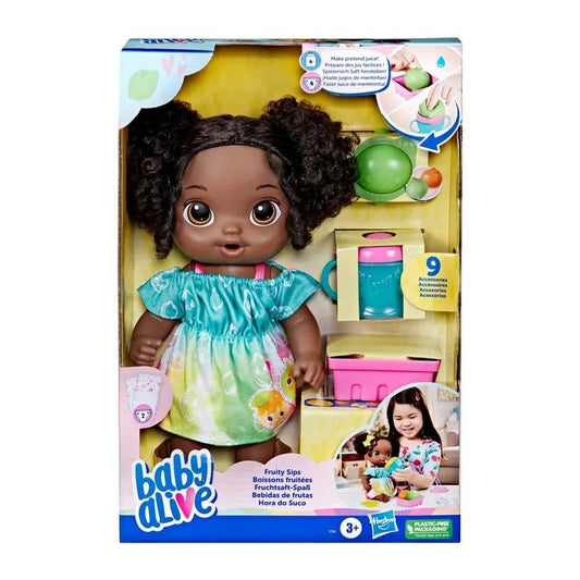 Baby Alive Fruity Sips Doll, Lime, Black Hair by Hasbro