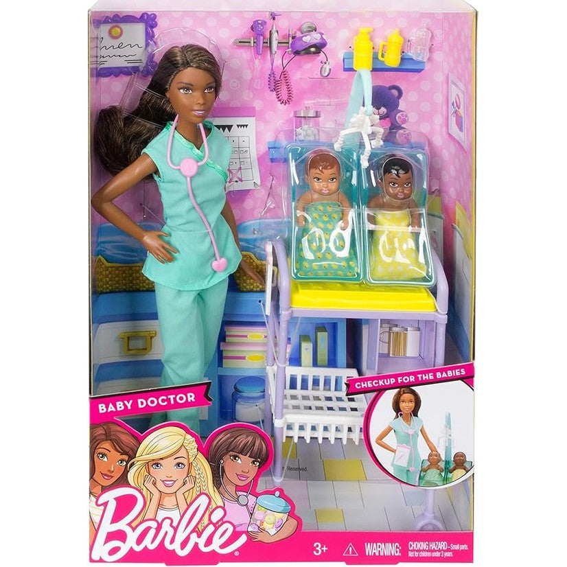 Barbie Careers Baby Doctor Doll Playset, Brunette by Mattel
