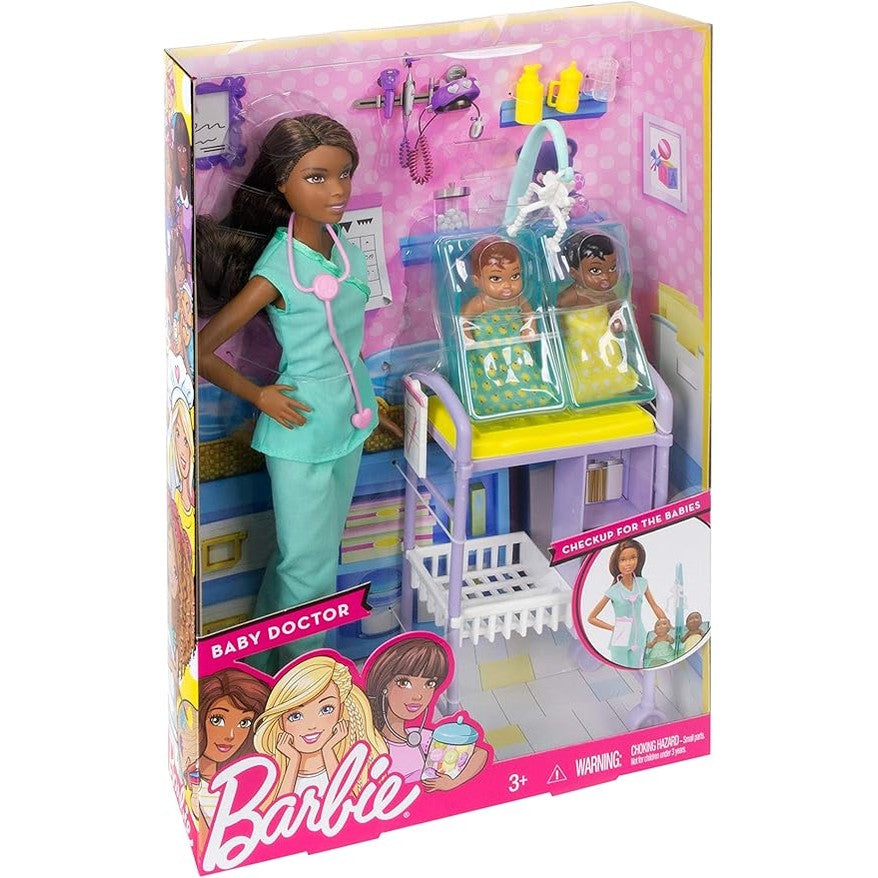 Barbie Careers Baby Doctor Doll Playset, Brunette by Mattel