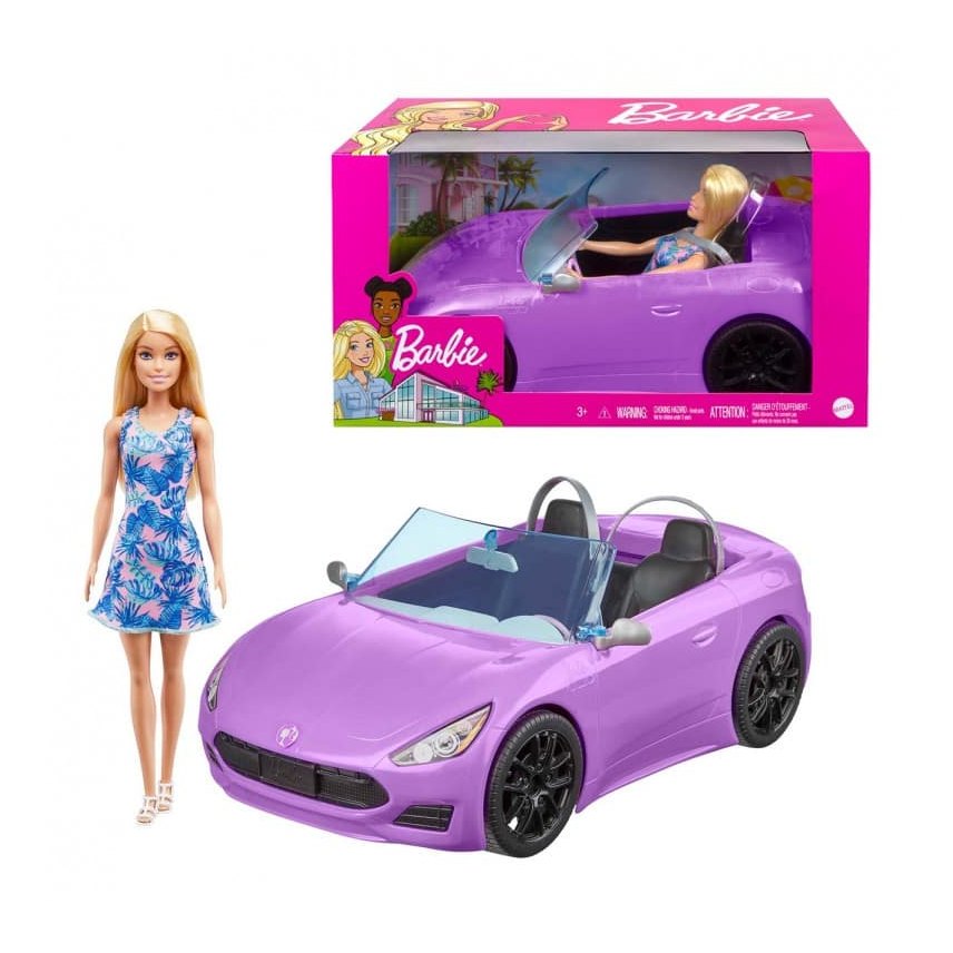 Barbie Convertible 2-Seater Car With Doll by Mattel