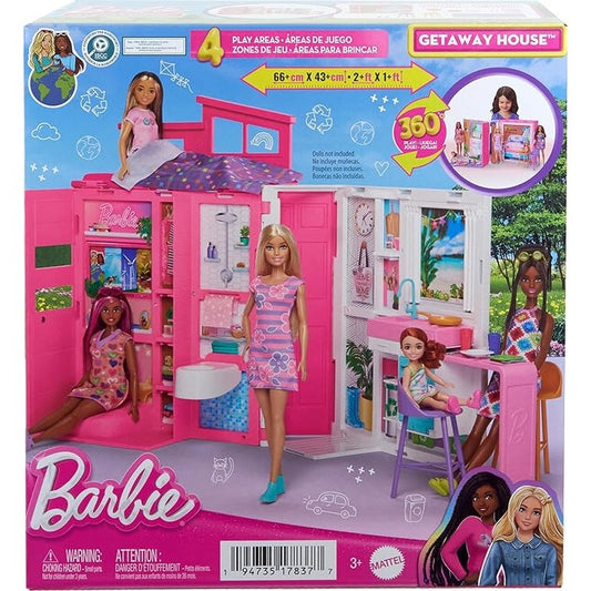 Barbie Dollhouse Playset, Getaway House with 11 Accessories by Mattel