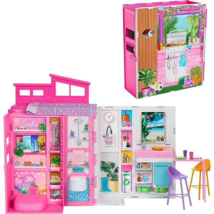 Barbie Dollhouse Playset, Getaway House with 11 Accessories by Mattel