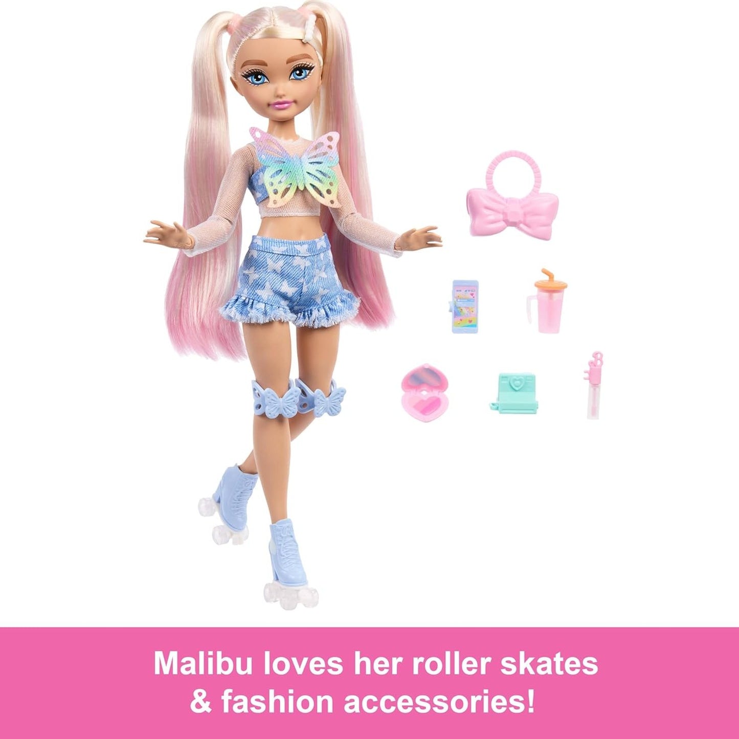 Barbie Dream Besties "Malibu” Posable Roller Skating Fashion Doll by Mattel