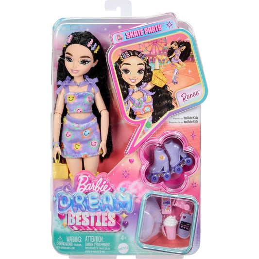 Barbie Dream Besties Renee Posable Roller Skating Fashion Doll by Mattel