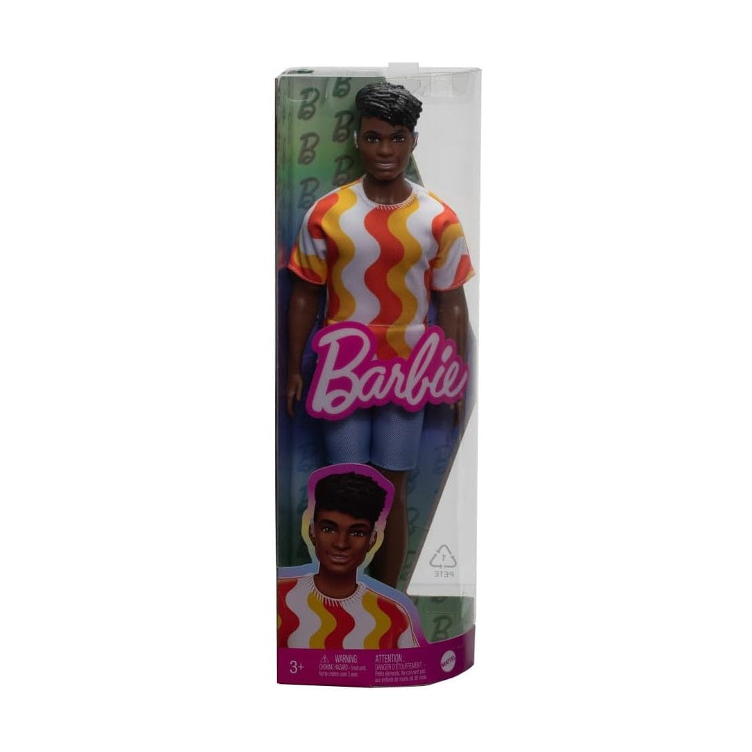 Barbie Fashionistas Ken Doll With Hearing Aids Wearing An Orange Shirt & Jelly Shoes by Mattel