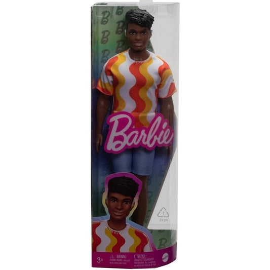 Barbie Fashionistas Ken Doll With Hearing Aids Wearing An Orange Shirt & Jelly Shoes by Mattel
