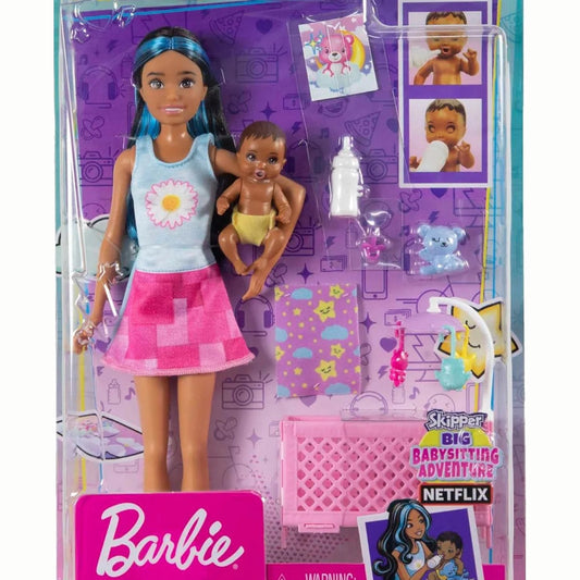 Barbie Skipper Babysitters Inc Doll & Accessories, Crib Playset with Doll by Mattel