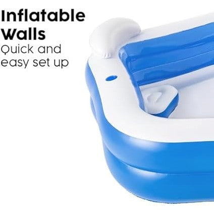 Bestway Family Paddling Pool Inflatable Swimming Pool with Built-in Seats by BESTWAY