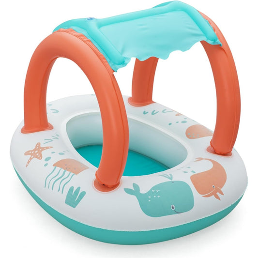 Bestway UV Care Comfort Plush Shaded Baby Boat Sea Animals 84X67cm by BESTWAY