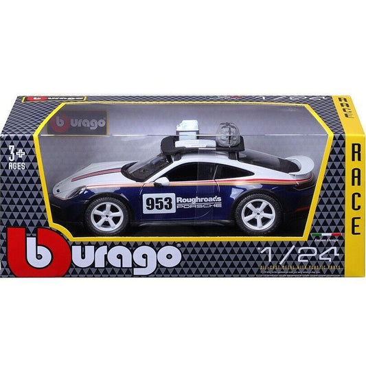Burago Porsche 911 Dakar #953 "Roughroads" Blue & White 1/24 Diecast 28029 by Burago