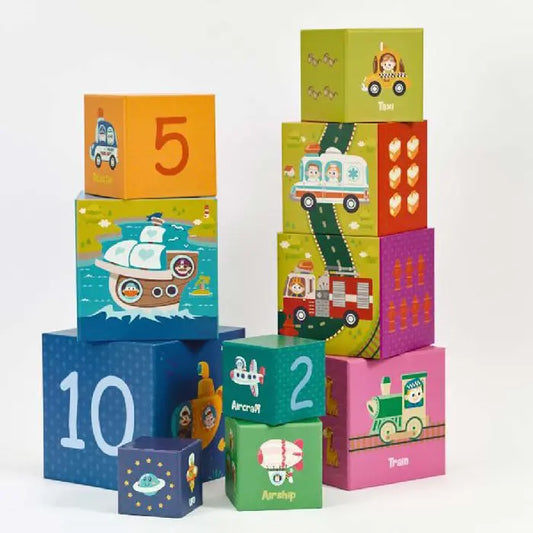 CLASSIC WORLD TRANSPORTATION STACKING CUBES by Classic World