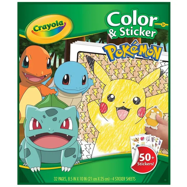 CRAYOLA COLOUR & STICKER POKEMON BOOK by The Pokémon Company