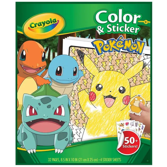 CRAYOLA COLOUR & STICKER POKEMON BOOK by The Pokémon Company