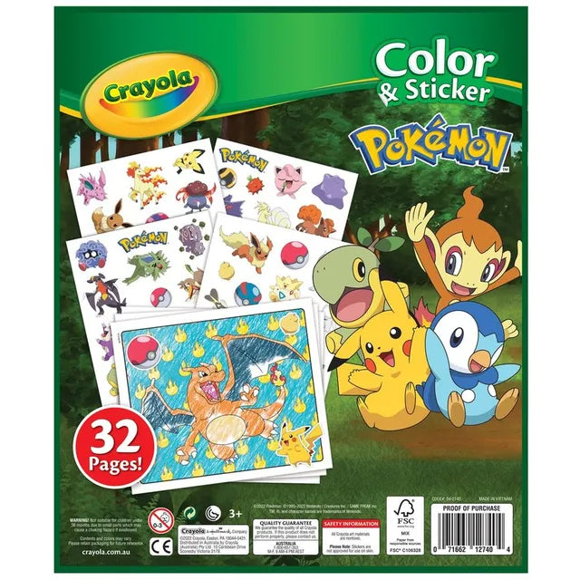 CRAYOLA COLOUR & STICKER POKEMON BOOK by The Pokémon Company