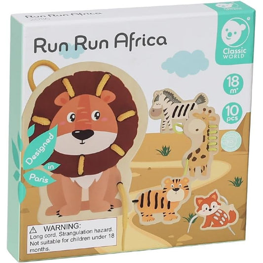 Classic World Run Run Africa Lacing Animals Toy by Classic World