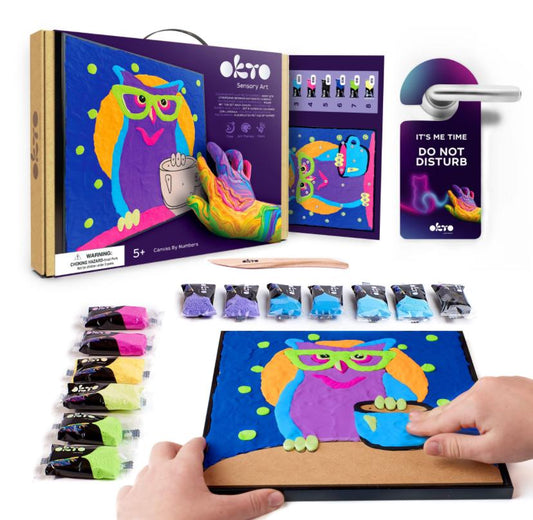 Coloring with clay set by numbers ТМ ОКТО 29*29 cm Owl 20003