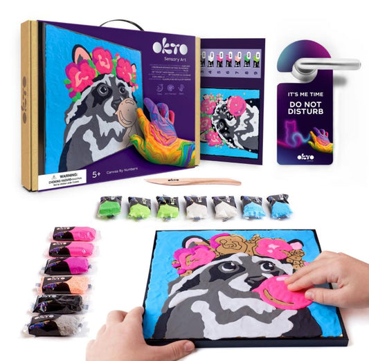 Coloring with clay set by numbers ТМ ОКТО 29*29 cm Raccoon 20002