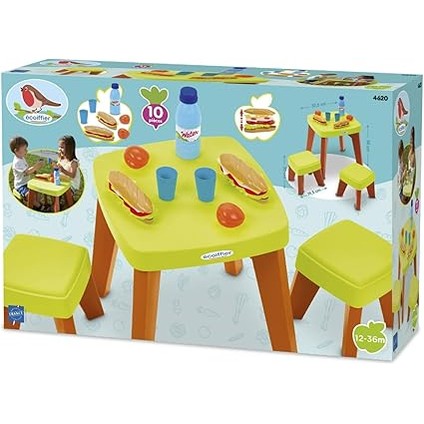 Ecoiffier Picnic Table Set and Stool by Ecoiffier